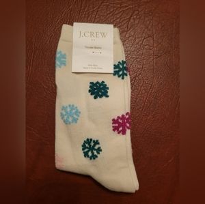 J.Crew Snowflake Trouser Socks For Women, Brand New With Tags